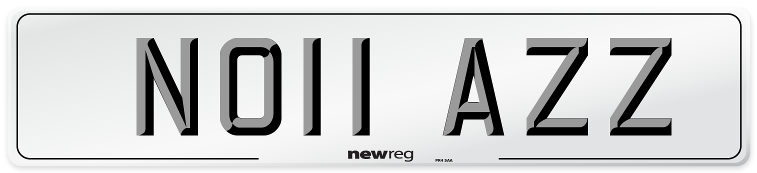 NO11 AZZ Number Plate from New Reg